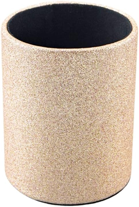 CXLE Pencil Holder Desk Organizer, PU Leather Pen Holder for Desk Decor Organizer Cosmetics Brush Holder for Teachers Students Storage Box Office Classroom(Gold)