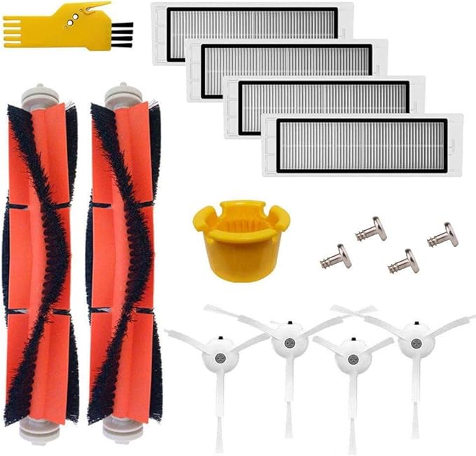 aoteng Accessory Kit for Xiaomi Mi Robot Roborock E4 S5 S6 E25 E20 E35 s50 s51 Xiaomi Mijia Robotic Vacuum Replacement Parts 10 Pcs Pack of Main Brush & Side Brush & Filter