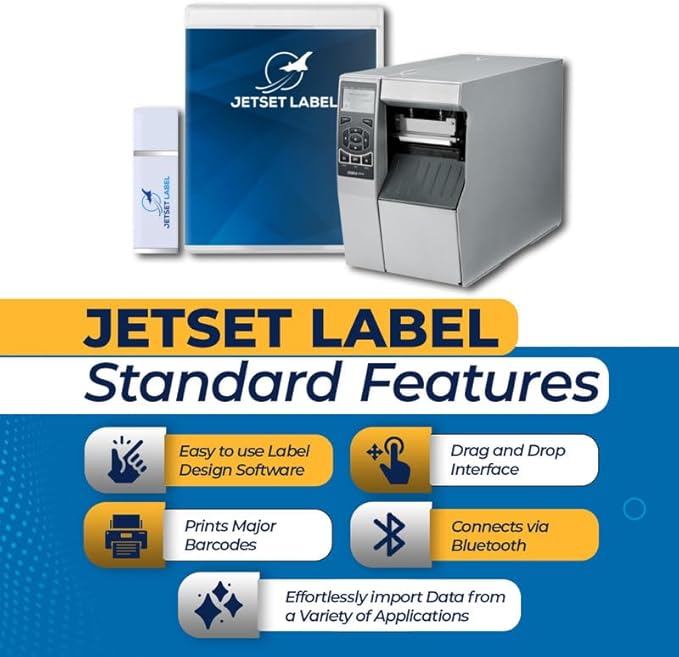 Zebra ZT510 Thermal Transfer & Direct Thermal Rugged Industrial Printer | 203 DPI | ZT51042-T010000Z | USB Bluetooth Serial Ethernet Connectivity | Replaces 105SL Plus | Includes Jet Set Software