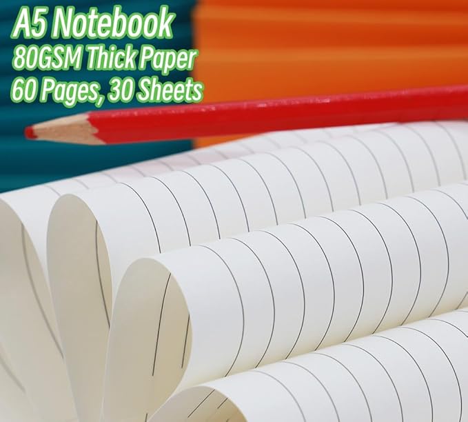 Composition Notebook Journals -12 Pack with 60 Lined Pages, 30 Sheets, Sewn Binding, Hard Cover Books Embossed Cover in Floral Bliss Pattern (5.75 x 8.35 Inches) for School, Office, or At-Home Use