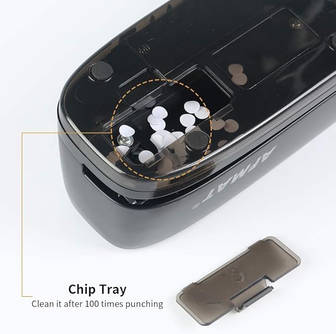 AFMAT HP01 3 Hole Punch, Electric Three Hole Punch Heavy Duty, 20-Sheet Punch Capacity, AC or Battery Operated, Effortless Punching, Long Lasting Paper Puncher for Office School Studio, Black