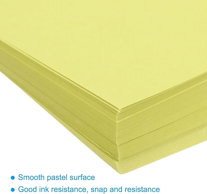 MECCANIXITY 125 Sheets A4 Colored Print Copy Paper 8.5" x 11" Origami Paper Printer Paper 80gsm for Printing, Document Copying, Art Craft, Light Yellow