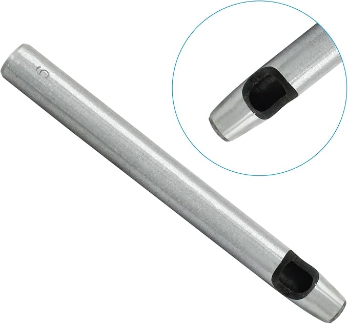 Litoexpe Eyelet Hole Punch Die Tool, 6mm Grommet Setter Hollow Punch (Includes Base & Ram) for Leather Craft Clothing Handbag Fabric Curtain DIY