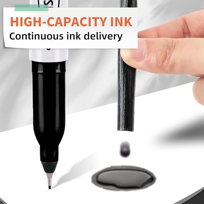 Permanent Markers, Ultra Fine Point Markers Set,16 Assorted Colors Work on Wood, Plastic, Paper, Metal, Stone, Glass for the Artist、Kids、Adult, 16 Count