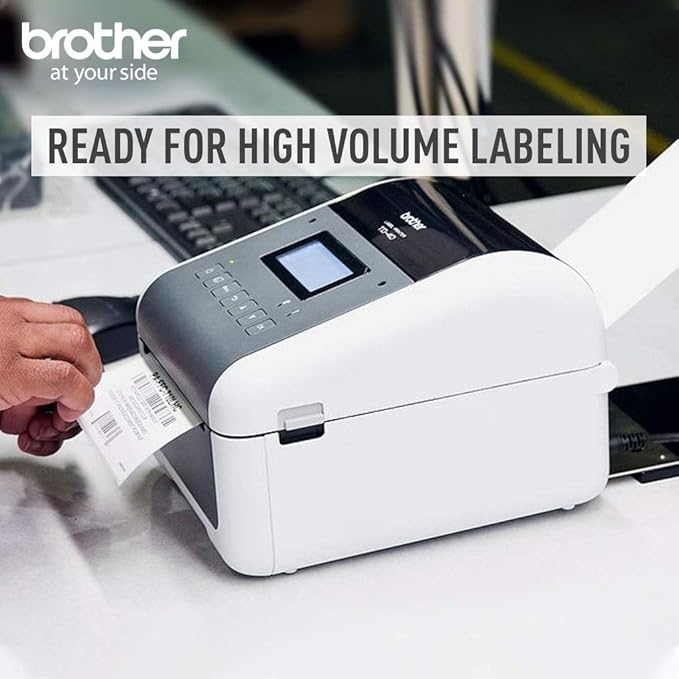 Brother TD-4550DNWB 4-inch Thermal Desktop Barcode and Label Printer, for Labels, Barcodes, Receipts and Tags, 300 dpi, 6 IPS, Standard USB and Serial, Ethernet LAN, Built-in Wi-Fi and Bluetooth,White