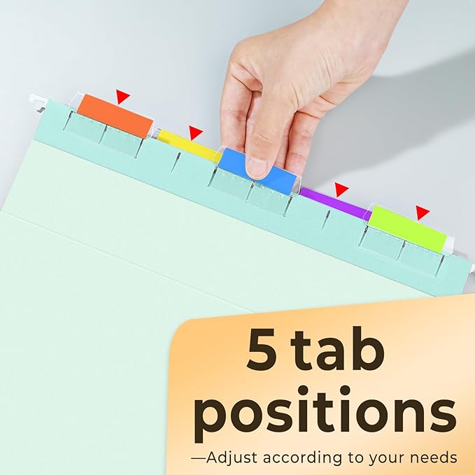SUNEE 6 Pack Hanging File Folders,Hanging File Folders Letter Size with 1/5-cut Tabs, Assorted Macaron Colors Folders,Stay Organized for Your Home and Office Bulk File and Documents