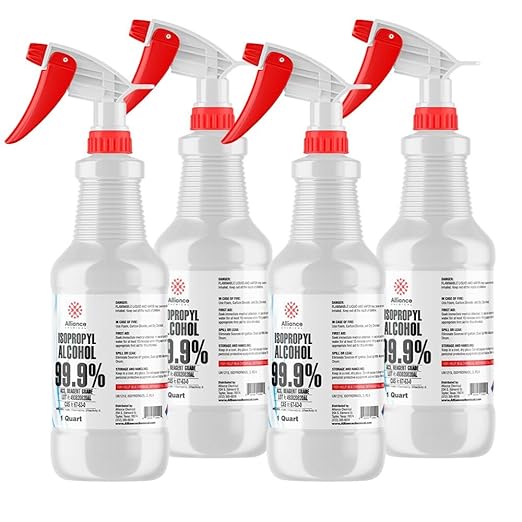 Isopropyl Alcohol 99.9% - ACS Reagent Grade - 4 Quarts w/Spray Tops - Ultra High Purity Lab Grade Solvent - Rubbing Alcohol for Medical, Lab Equipment & Electronics - Made in The USA