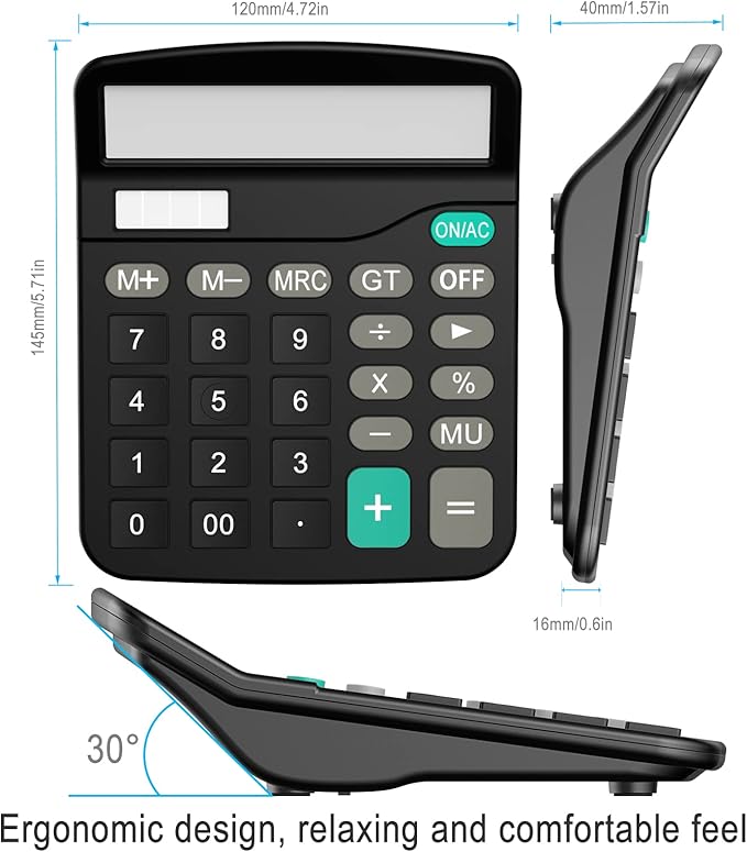 Helect Calculator, Standard Function Calculator (Black)