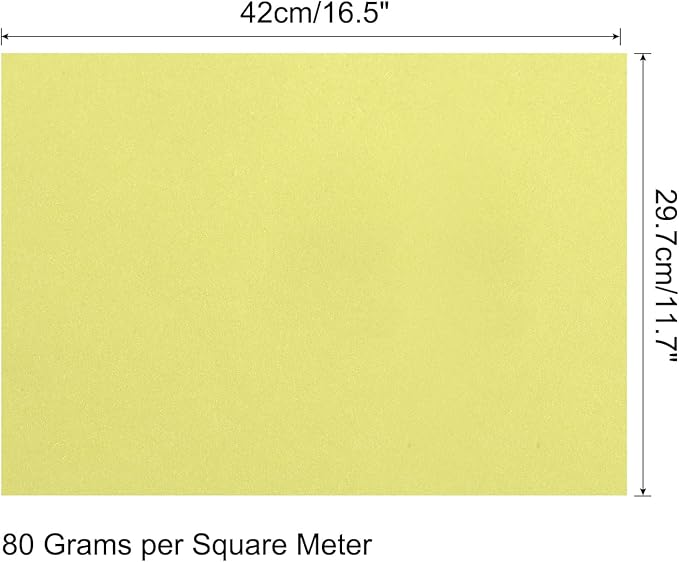 MECCANIXITY 25 Sheets Colored Copy Paper 16.5 x 11.7 Inch Printer Paper 80gsm Light Yellow for Office Printing, Document Copying, Invitations, Forms, Art Projects