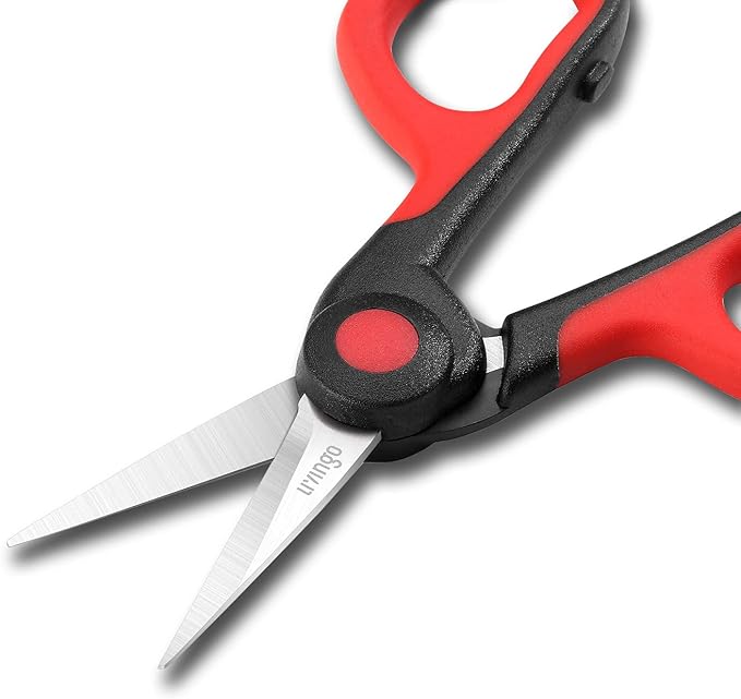 LIVINGO 4.5” Small Sharp Embroidery Scissors, Precise Detail Pointed Tip Stainless Steel Shears for Cutting Fabric, Needlework Thread Yarn Craft Sewing, Scrapbook, Paper, 2 Pack Red/Black