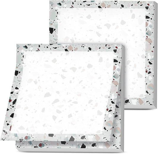 Sticky Notes, 2 Pads, 3x3 inches, Cute Colorful Fun Self-Stick Note Pads, Easy Post, Strong Adhesive Notepad Multicolor Terrazzo Marble