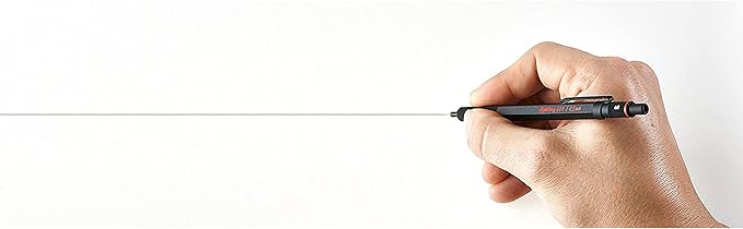 rOtring 600 Full-Metal Body 0.7mm Mechanical Pencil, Black, for Precise Ruler-Based Drawing