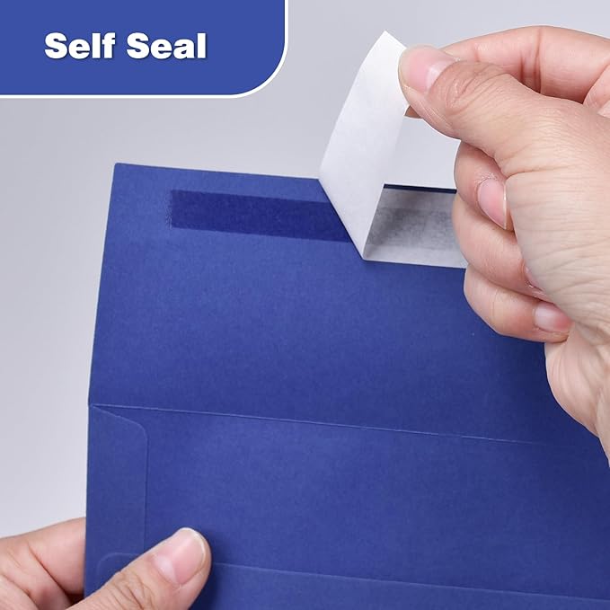5-3/4 x 8-3/4 Inches A9 Blank Invitation Envelopes 50 Pack - Blue Self Seal Envelopes for Invites, Greeting Cards, Stationery & Mailing (Peel & Seal)