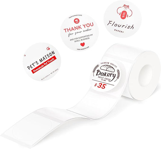 NIIMBOT B21 Pro Label Maker Refill - 300DPI Red & Black Dual Color Sticker Paper Round (1.18"x1.18"/30x30mm) for School, Office, Retail, Baking & Safety Labels - Compatible with B21 Pro Only