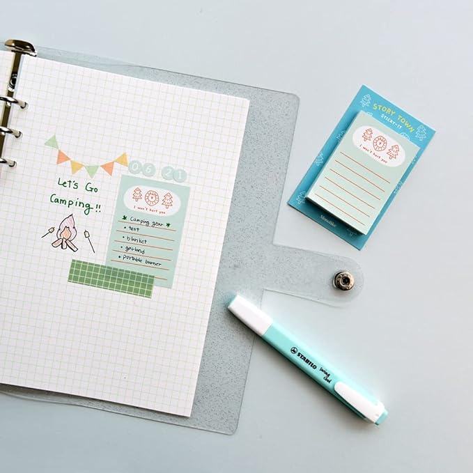 Monolike Story Town Sticky-it - 6p Set Self-Adhesive Memo Pad 50 Sheets