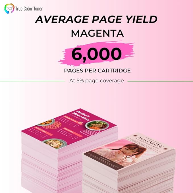 TCT 507A Magenta Toner Cartridge - Compatible Replacement for HP 507A CE403A Works with HP Laserjet Enterprise M551 M575, Pro M570 M570DW Printers (6,000 Pages)