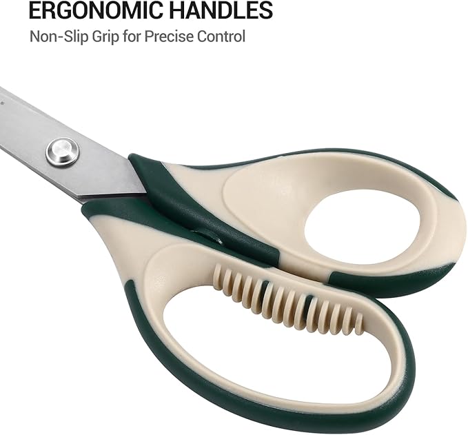 LIVINGO 3 Pack Office Scissors All Purpose – Titanium Coated Blades, Ergonomic Colorful Handles, Sharp Heavy Duty Shears for Home, Office, and Craft Use