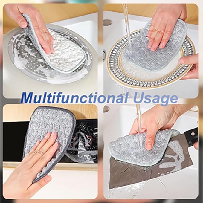 Double-Side Scratch-Free Wire Dishcloth, Multipurpose Wire Dishwashing Rags for Wet and Dry Non Scratch Dishcloth Rag, Reusable Metal Scrubbing Pads Sponge Cloths for Kitchen Cleaning (15pcs)