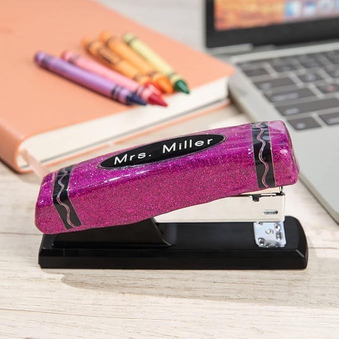 Personalized Glitter Stapler for Teacher with Name, Custom Back to School Supplies Appreciation Gift for Teacher