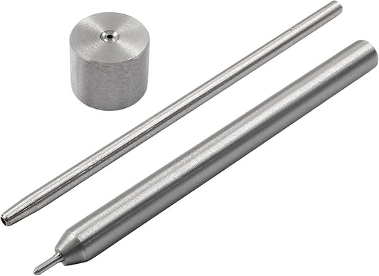 Litoexpe Eyelet Hole Punch Die Tool, 2mm Grommet Setter Hollow Punch (Includes Base & Ram) for Leather Craft Clothing Handbag Fabric Curtain DIY