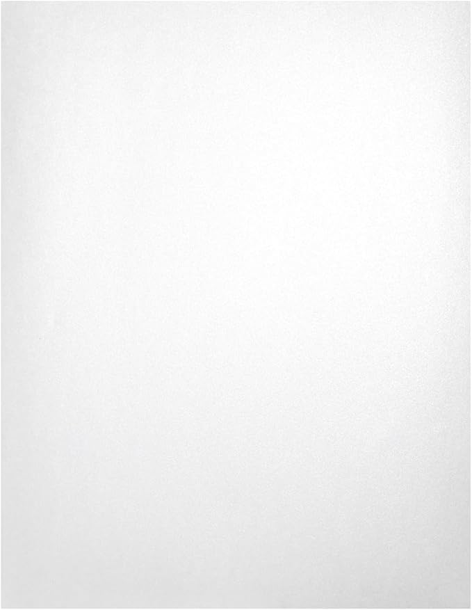 Metallic Shimmer Paper Sheets - White, 8.5 x 11 In, 110 GSM, 96 Sheets, Double-Sided - Invitations & Crafts, Printer-Friendly, Scrapbooking & DIY Projects