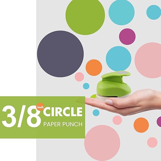 LOONENG 3/8 Inch Circle Hole Punch - Create Perfect Circles for Handmade Craft Projects - Ideas for Scrapbooking, Card Making, DIY Photo Albums, Gift Tags, Homemade Confetti