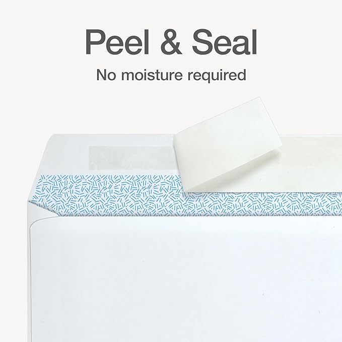 Columbian #10 Self-Seal Security Envelopes, Security Tint and Pattern, Redi-Strip Self-Seal Closure, 24-lb White Wove, 4-1/8" x 9-1/2", 100/Box (1016911)