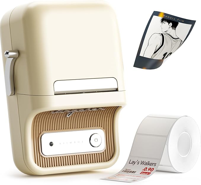 NIIMBOT B21 Pro Sticker Printer, 300DPI, Fun APP, Portable Inkless Label Printer, Bluetooth Sticker Maker for DIY Crafts, Notes, Scrapbook, Photo, Custom Labels & Gifts,Home Organization (White)