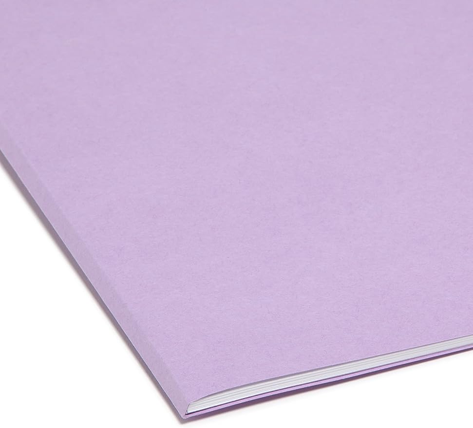 Smead File Folder, Reinforced 1/3-Cut Tab, Legal Size, Lavender, 100 per Box (17434)