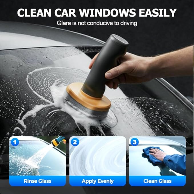 Handheld Glass Oil-Film Remover, 2026 Upgrade Glass Emulsion Cleaner, New Glass Cleaning Board, Automotive Oil Film Cleaning Brush for Car Windows (1, Medium)