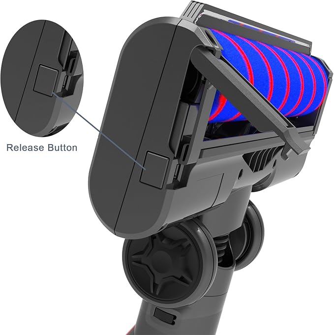 Upgraded Hardwood Floor Vacuum Attachments with Headlights for dyson V7V8,Replacement Parts Motorhead for Dyson ,Soft Roller &PP Bristle Motorized Brush Accessories for Marble,Carpet,Rug Cleaning.