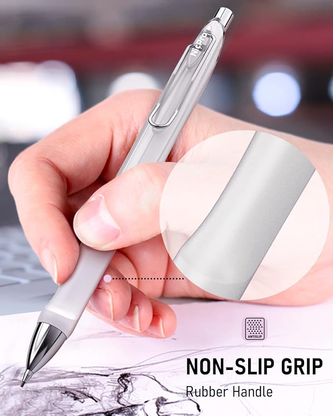 Nicpro 6PCS Pastel Mechanical Pencil Set 0.7 mm, Cute Mechanical Pencils with Comfort Grip with 12 Tubes HB Lead Refill, 3 Eraser, 9 Eraser Refills for Student Writing, Drawing, Sketching- with Case