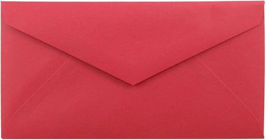 JAM PAPER Monarch Colored Envelopes - 3 7/8 x 7 1/2 - Red Recycled - 100/Pack