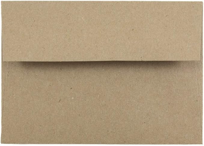 JAM PAPER 4Bar A1 Premium Invitation Envelopes - 3 5/8 x 5 1/8 - Brown Kraft Paper Bag - 100/Pack