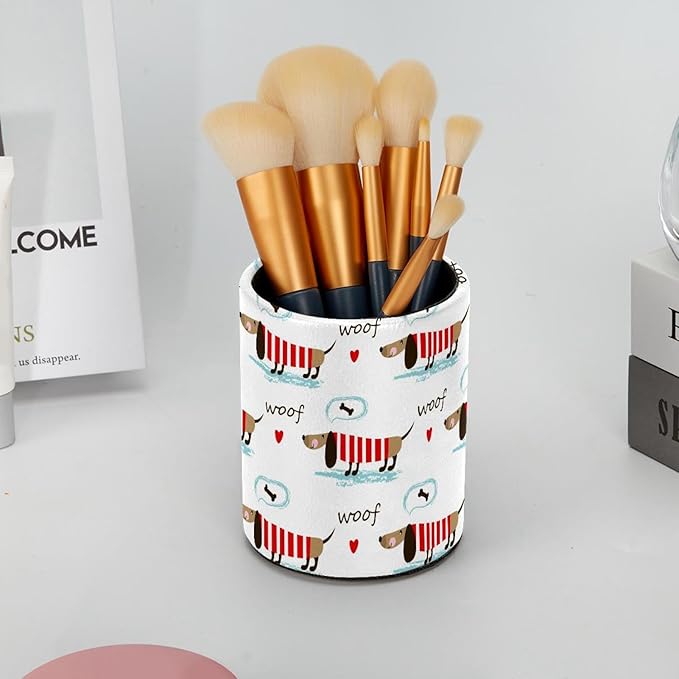 Cute Cartoon Dog Pen Holder Makeup Brushes Holder Cosmetic Storage for Home and Office