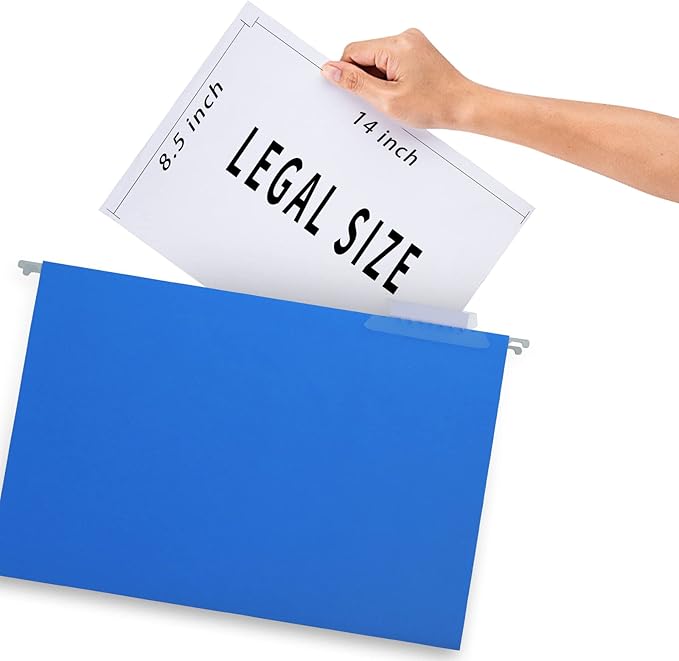 HERKKA Hanging File Folders, 30 Pack Reinforced Legal Size Hanging Folders with Heavy Duty 0 Inch Expansion, Designed for Bulky Files, Medical Charts, Adjustable Tabs, Assorted Colors