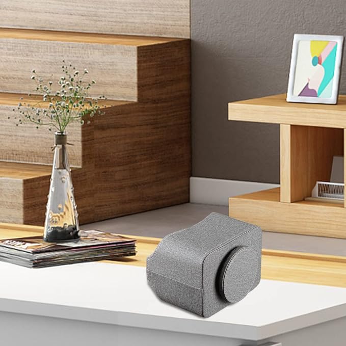 Leather Remote Control Holder 360 Degree Spinning, Desk Organizer for TV Remote Controllers, Caddy,Pen,Calculator,Media Player Storage box (Grey)