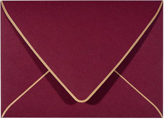 A7 Luxury Burgundy Invitation Envelopes Christmas Envelopes 5 x 7 - For 5x7 Cards 50 Pack Self Seal| Perfect for Weddings, Invitations, Photos, Graduation, Baby Shower| 5.25 x 7.25 Inches