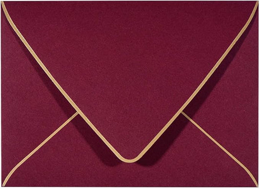 A7 Luxury Burgundy Invitation Envelopes Christmas Envelopes 5 x 7 - For 5x7 Cards 50 Pack Self Seal| Perfect for Weddings, Invitations, Photos, Graduation, Baby Shower| 5.25 x 7.25 Inches
