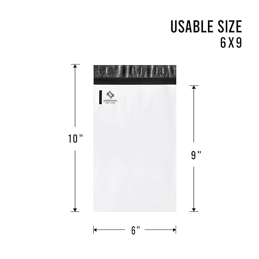 KKBESTPACK 6x9 Poly Mailers Envelope Shipping Bags Pack of 1000 (CNP9) White
