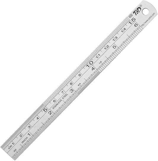 ZZTX Metal Straight Edge Ruler Set - Stainless Steel, 6 Inch Rulers - Bulk 1 Pack