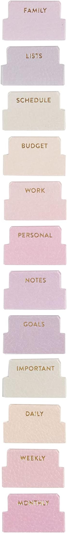 Erin Condren Vegan Leather Monthly Adhesive Tabs, Functional Planner Tabs for Organization, Sticky Index Page Markers, Journal and Notebook Accessories, Pastel