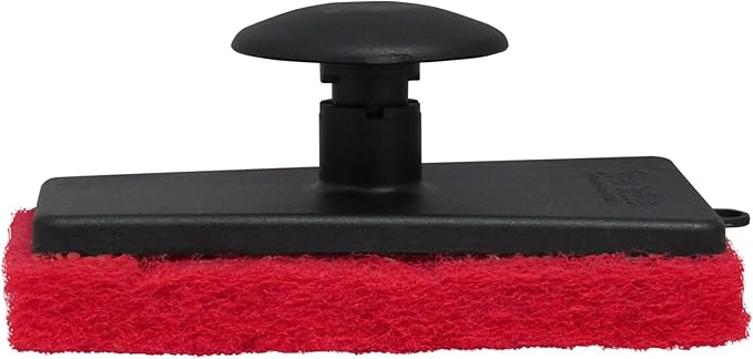 STAR BRITE All-Purpose Medium (Red) Scrubber Pad - Available in Medium, Fine & Coarse Textures with Ergonomic Handle for Boats, Teak, and Outdoor Cleaning (040021P)