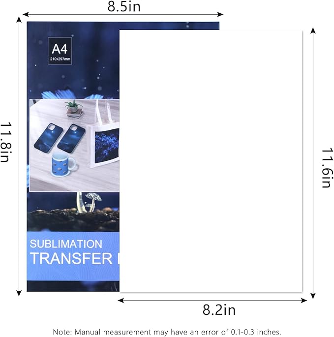 Sublimation Paper 8.5x11 Inch, 100 Sheets, Compatible with Sublimation Printer and Ink, 125g