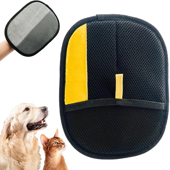 KOURRTER Pet Hair Removal Glove for Cats & Dogs, Upgraded Thickened Double Sided Grooming Glove, Powerful Cat Grooming Gloves, Reusable Hair Remover Glove for Couch, Furniture, Carpet, Curtain (1pcs)