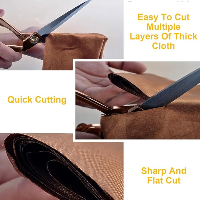 Antique Bronze Scissors All Purpose, Professional Cutting Tool for Cutting Fabric, Silk, Leather, Paper, Cordage, Stainless Steel 10.5" Heavy Duty Sharp Scissors for Office Home School