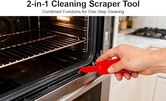 Kitchen Deep Cleaning Tool Kit, 2-Cut Cleaner with Dual Colors - Colored Handle for Stove/Grout/Desktop Crimps, Perfect for Kitchen and Home deep Cleaning
