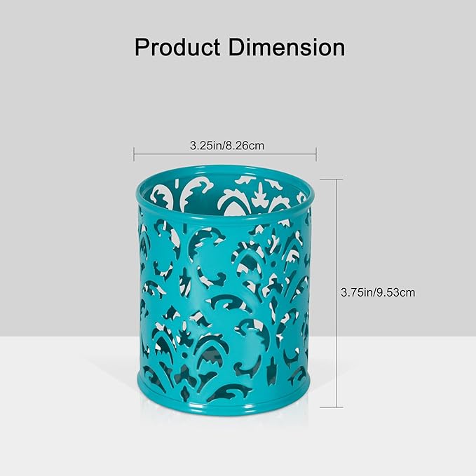 EasyPAG Dark Teal Pen Holder for Desk 2 Pack Metal Pen Holder Organizer Pencil Cup Holder for Home, Office, Classroom, School