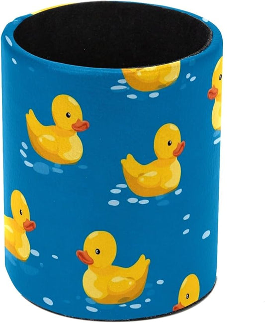 Leather Pen Holder for Desk Ducks Cute Pattern Pencil Cup Desktop Organizer Makeup Brush Holders Office Supplies for Home, Kids & School