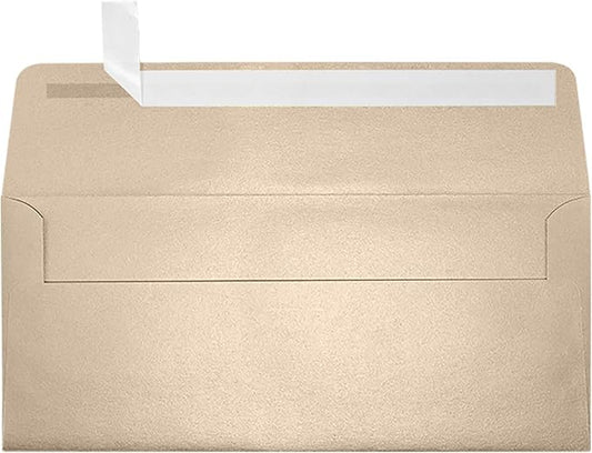 LUXPaper #10 Business Envelopes | Peel & Press | 4 1/8" x 9 1/2" | Taupe Metallic | 81lb. Text | 250 Qty